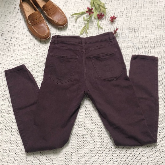 H&M l.o.g.g. US 6 EUR 36 Deep Purple Jeans Burgundy logg Label of Graded Goods - Picture 2 of 12